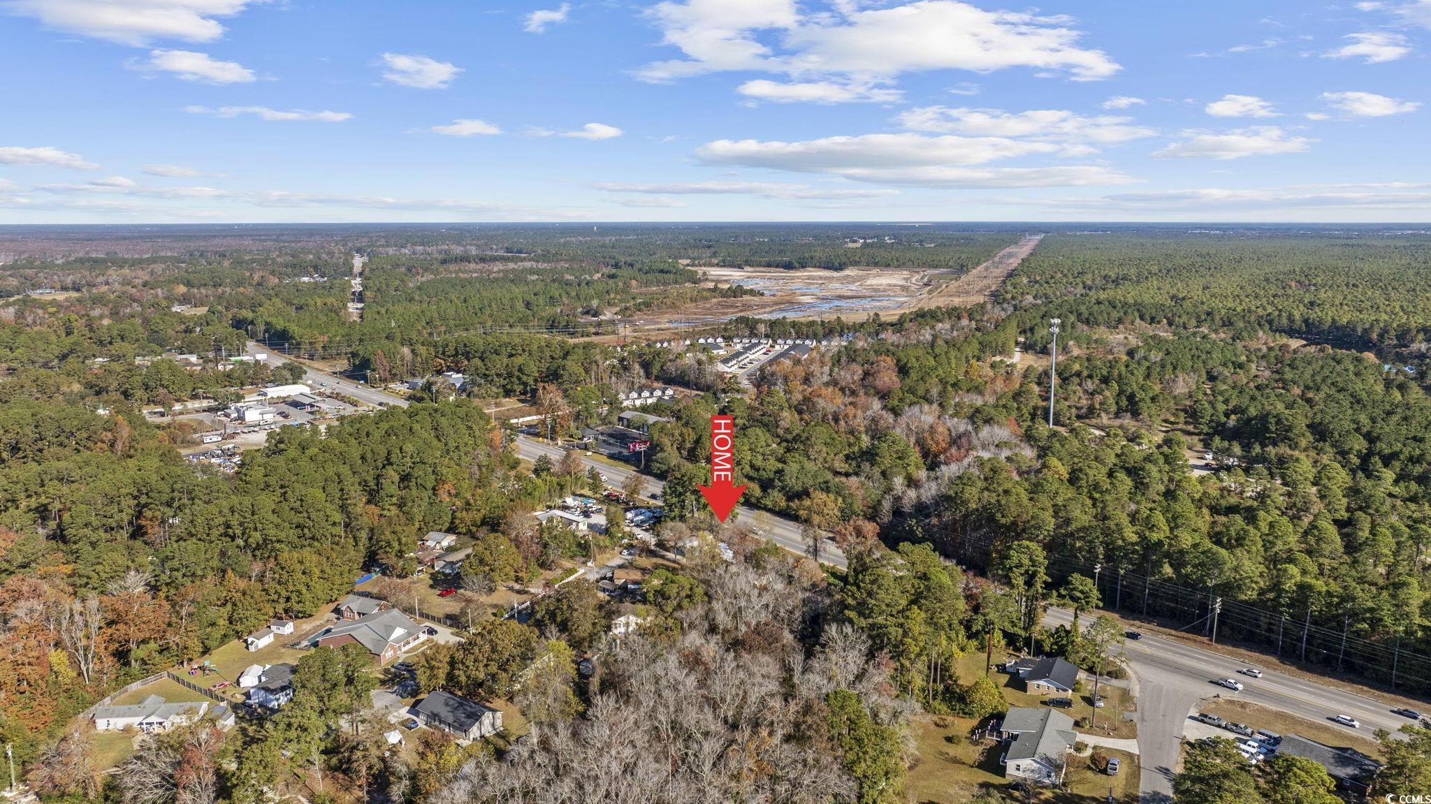 4221 Blake Road Myrtle Beach, SC 29588 - Photo 35 of 36 Aerial overview of property's location featuring a heavily wooded area