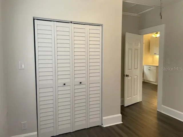 wooden floor in closet