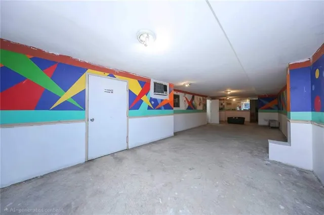 a view of an outdoor space and garage