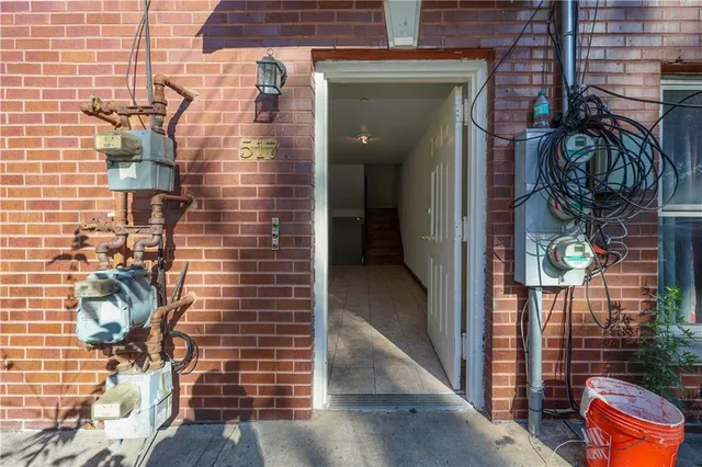 a car parked in front of a house