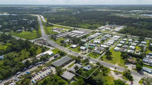 an aerial view of a city