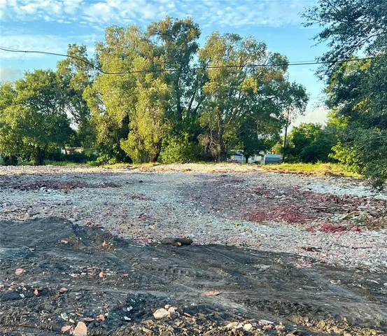 a view of a yard with a house