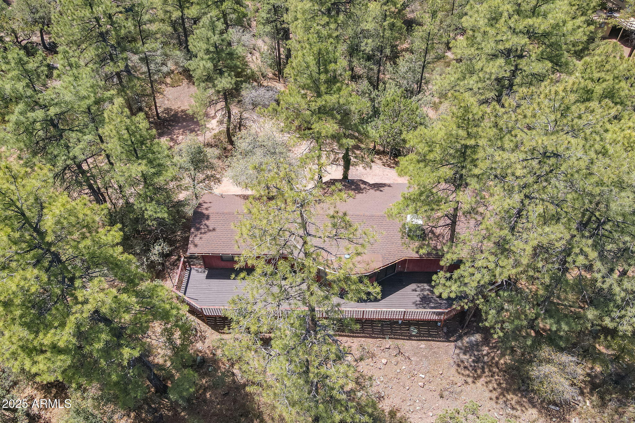 3524 Kelly Circle Pine, AZ 85544 - Photo 63 of 69 an aerial view of a house with a yard and large tree