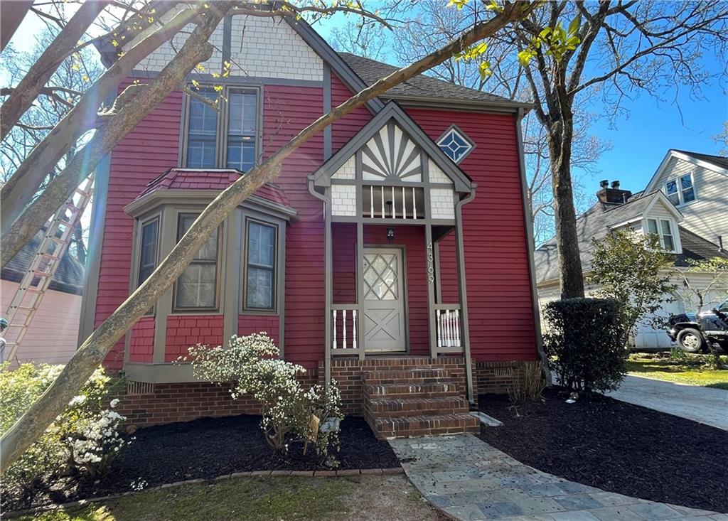 a front view of a house