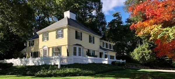 35 Sawyer Road Wellesley, MA 02481 - Photo 24 of 27 a front view of a house with a yard and green space