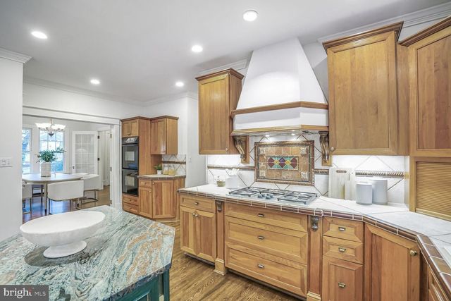 a kitchen with lots of counter top space