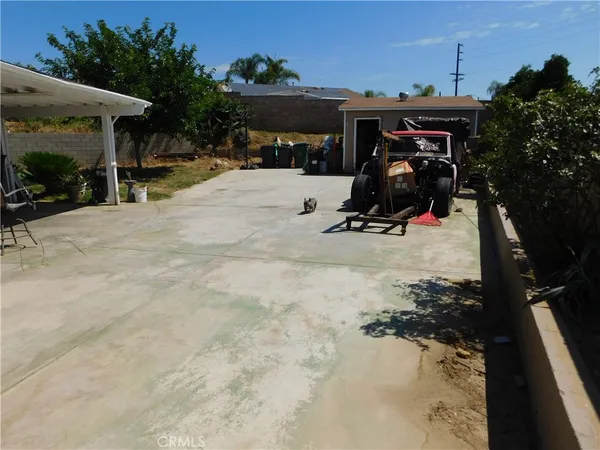 a view of a garage with furniture
