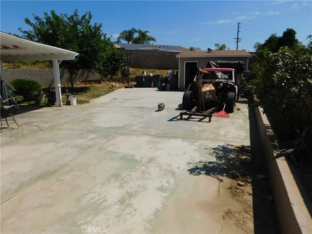 a view of a garage with furniture