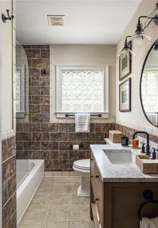 a view of a garden with patio