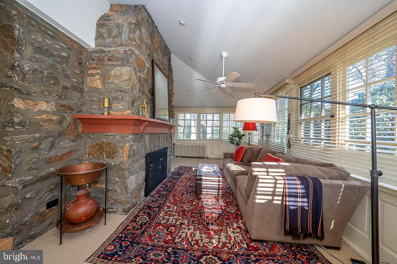 1002 Twyckenham Road Media, PA 19063 - Photo 11 of 45 Sun Room /Family with 2 story stone, gas fireplace