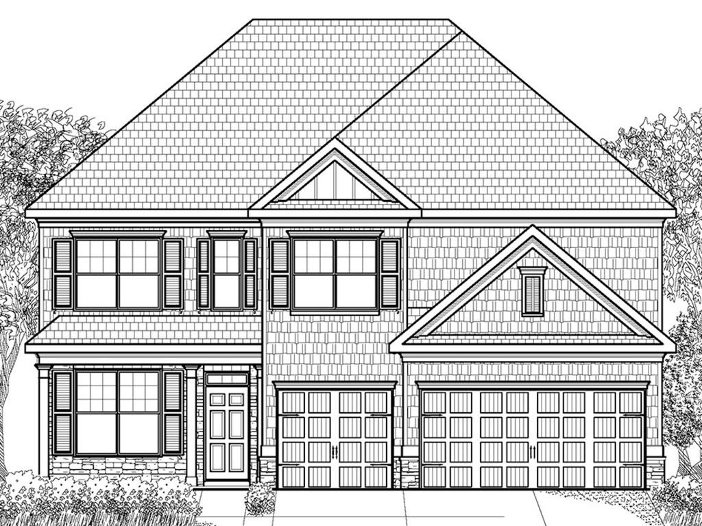 B&W Rendering. Not actual home. Sample same plan.