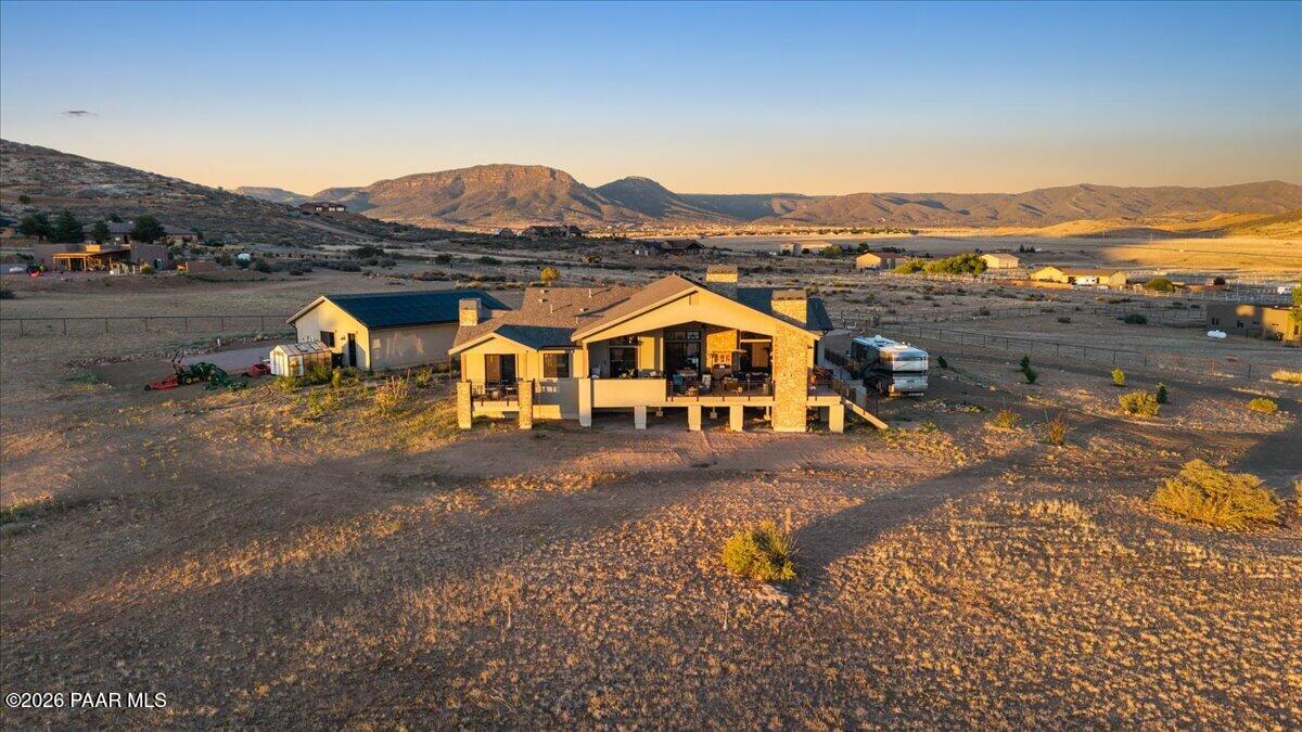 11455 East Harley Drive Prescott Valley, AZ 86315 - Photo 58 of 68 Aerial View Back Sunset