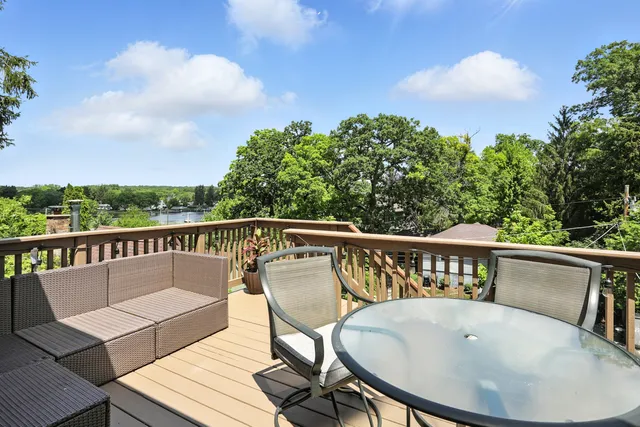 a view of a balcony with city view