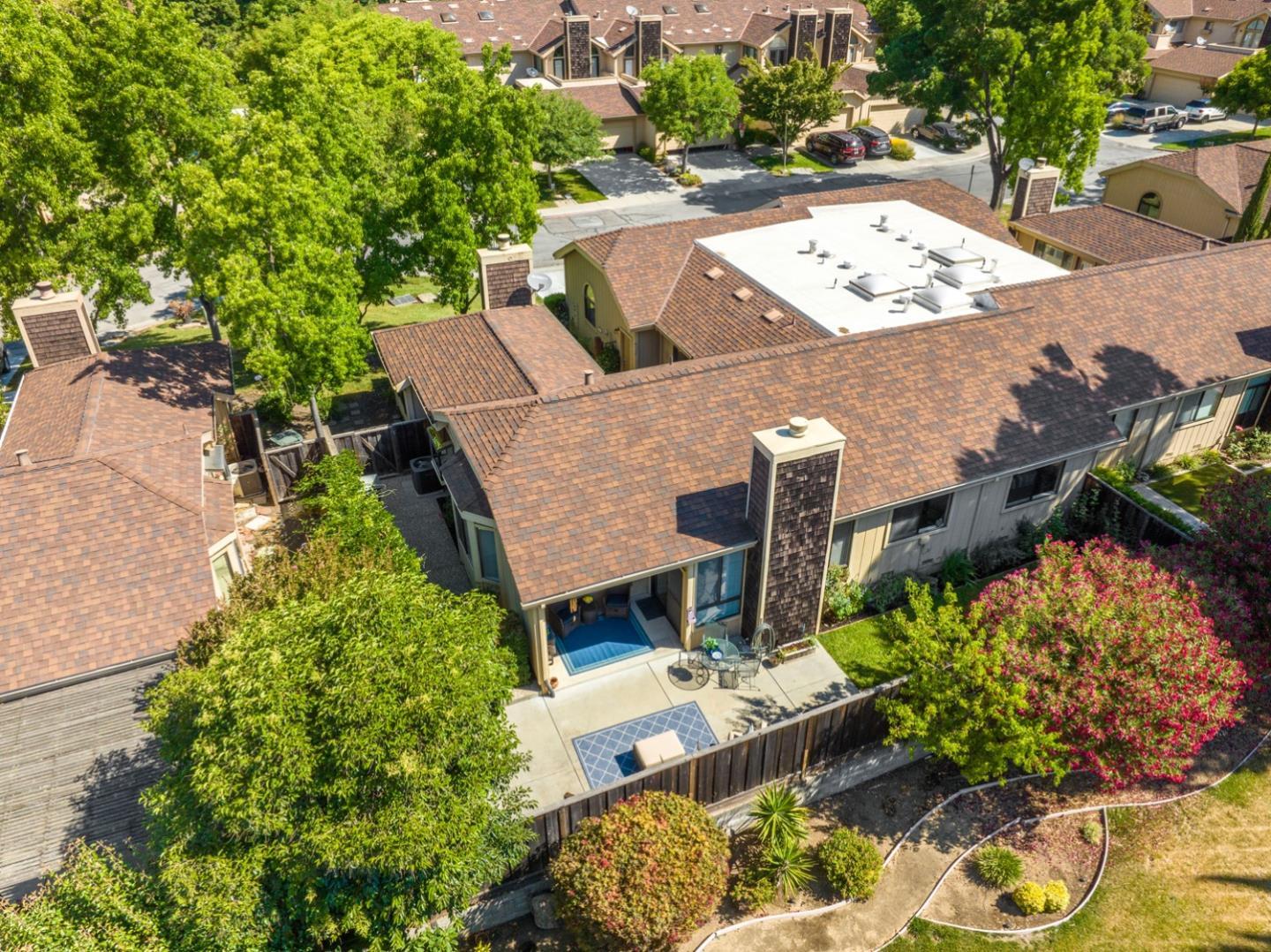 2153 Darnis Circle Morgan Hill, CA 95037 - Photo 31 of 33 an aerial view of a house with a yard and potted plants