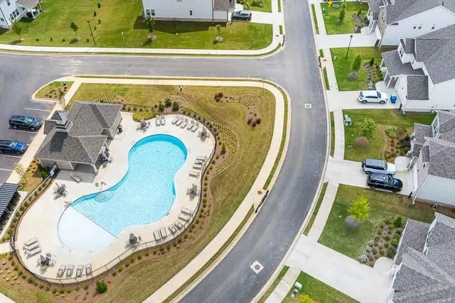 a view of a house with a swimming pool
