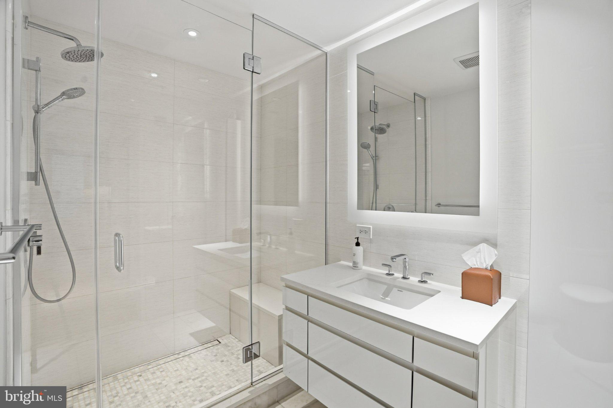 2501 M Street Northwest, Unit 209 Washington, DC 20037 - Photo 27 of 48 a bathroom with a sink shower and a mirror