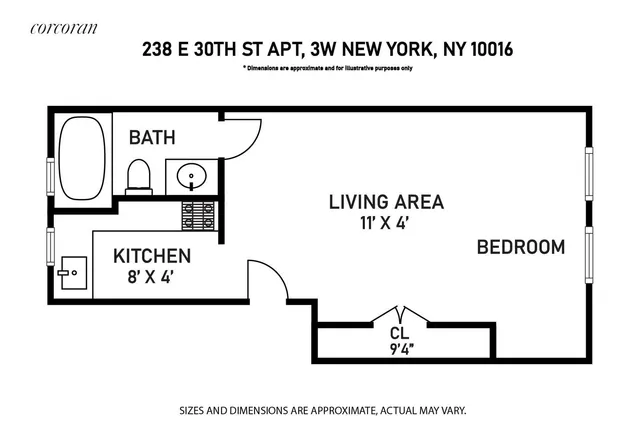 $279,900 | 238 East 30th Street, Unit 3W | Kips Bay
