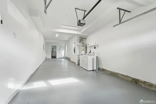 a view of a garage