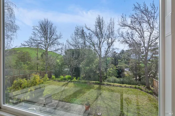 a view of a backyard
