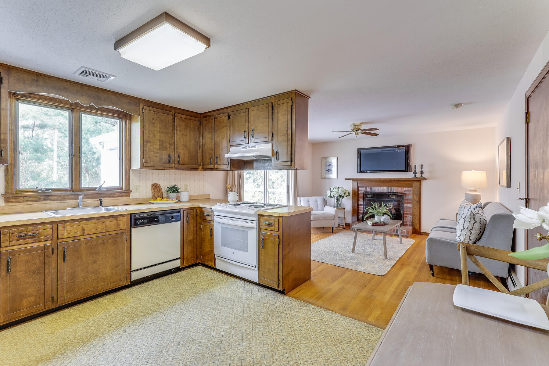 17 Eben Smith Road Centerville, MA 02632 - Photo 11 of 30 a kitchen with sink refrigerator and cabinets
