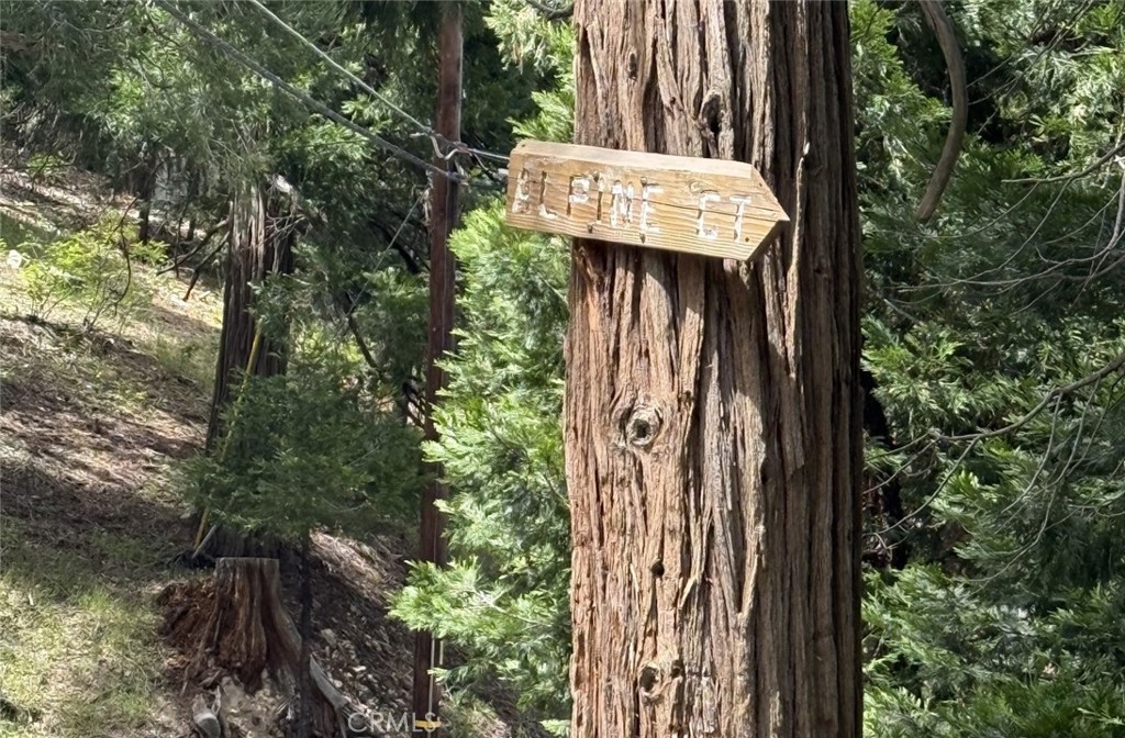 0 Alpine Court Crestline, CA 92325 - Photo 14 of 14 a view of a wooden house with a tree and wooden fence
