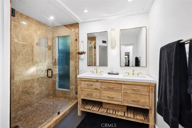 a outdoor space with tables and chairs