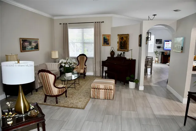 a living room with furniture