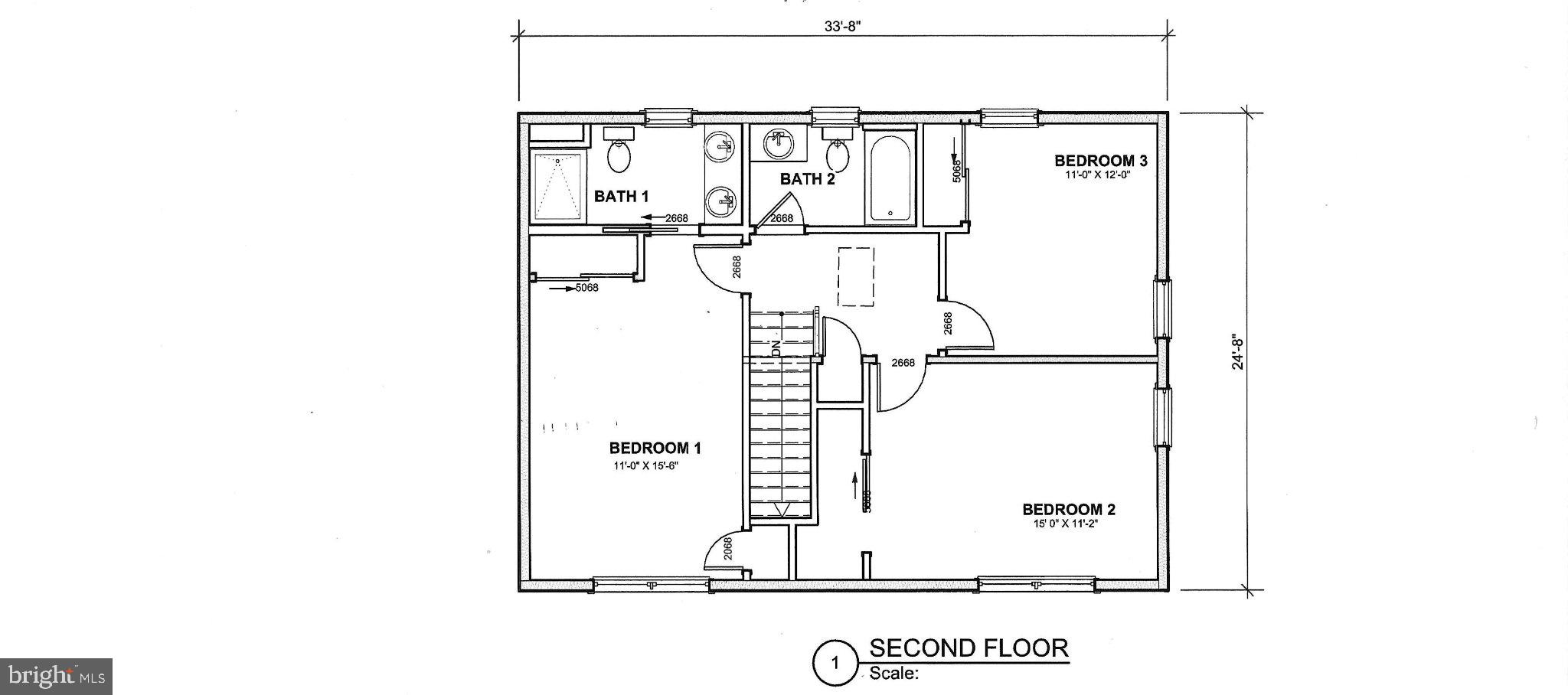 15 Alfred Avenue Hamilton, NJ 08610 - Photo 3 of 3 Second floor layout blueprint design.