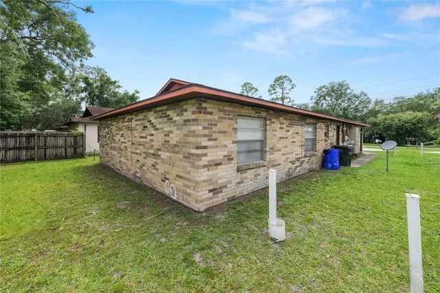 a view of a backyard with a garden