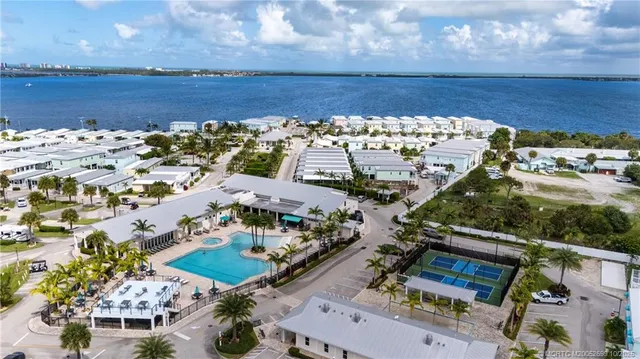 a view of a city with ocean view