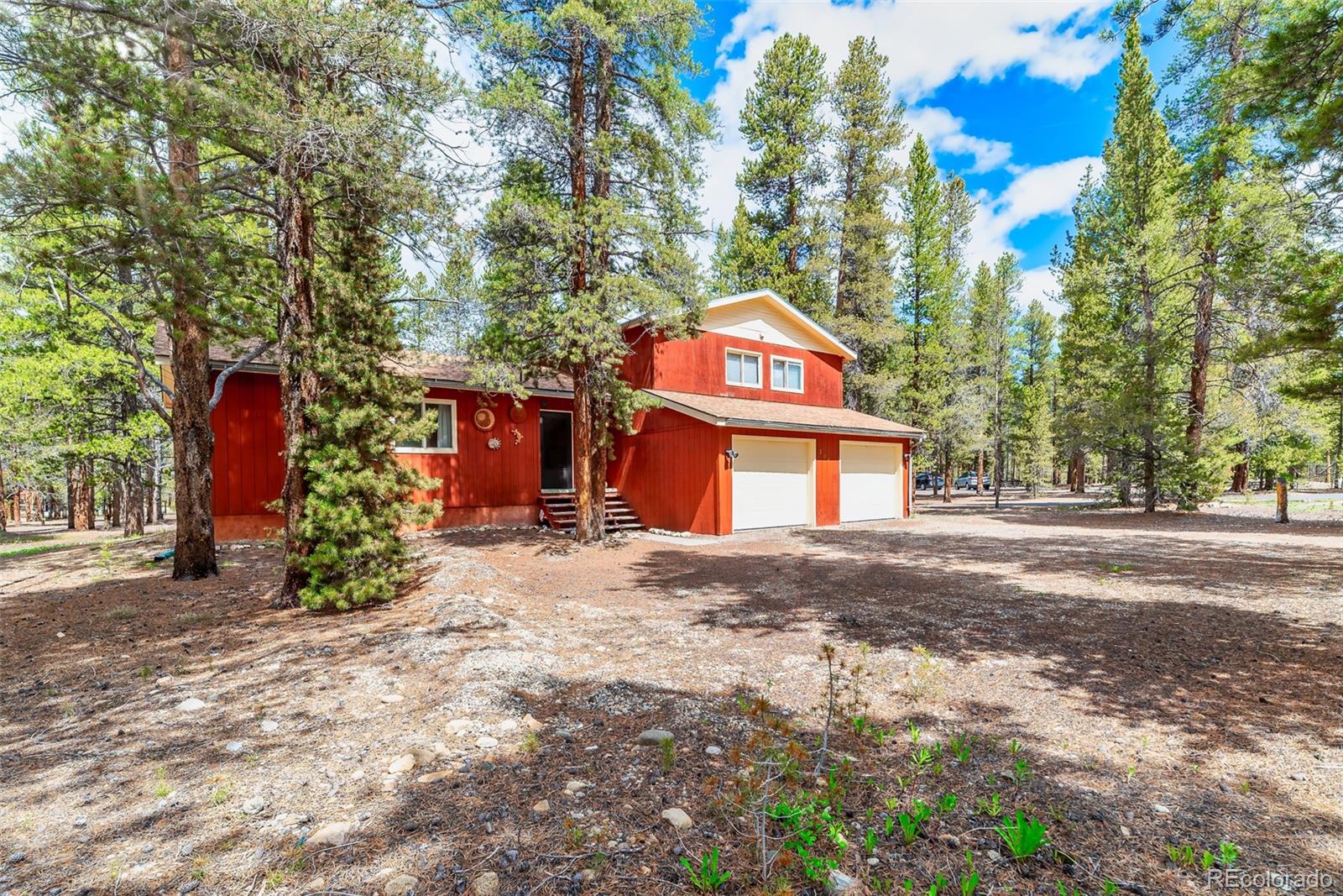 103 County Road 4C-E Leadville, CO 80461 - Photo 3 of 40 a front view of a house with a yard and garage