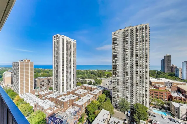 a balcony with city view
