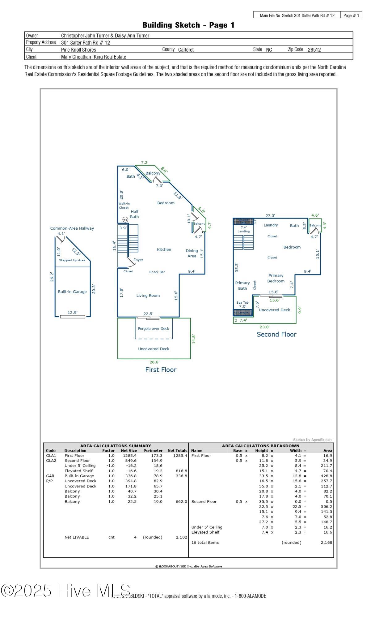 301 Salter Path Road, Unit 12 GENESIS Pine Knoll Shores, NC 28512 - Photo 47 of 47 Sketch/Floorplan