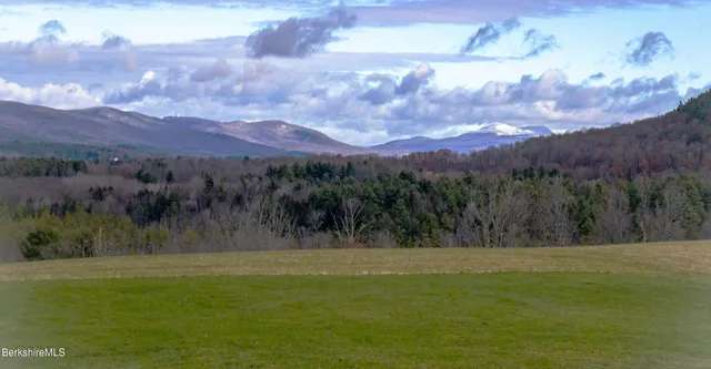 a view of an ocean and a yard