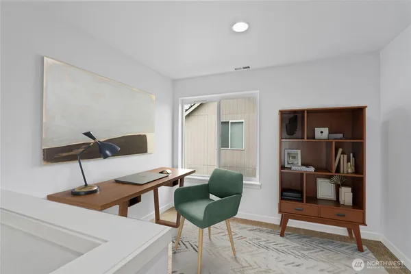 an empty room with windows