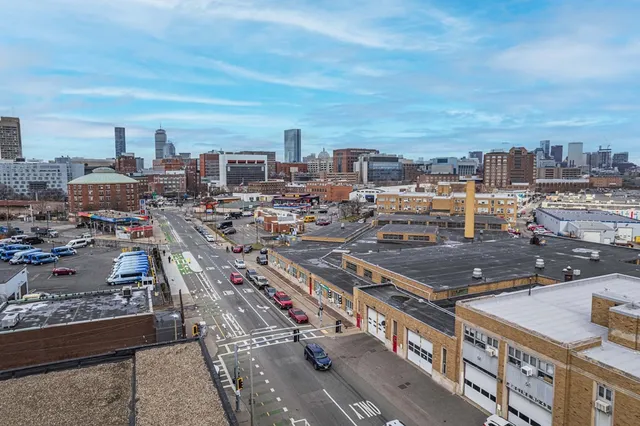 an aerial view of a city