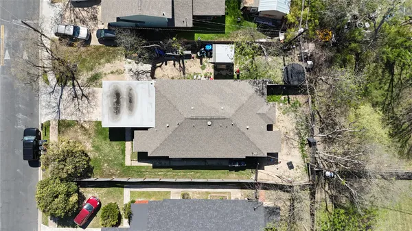an aerial view of a house