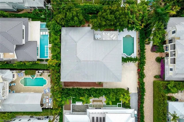 an aerial view of multiple houses