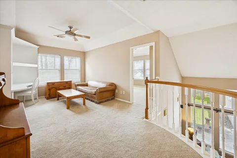 a workspace with a large window