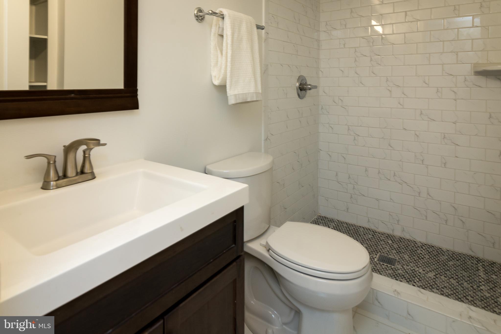 6862 St Albans Road McLean, VA 22101 - Photo 14 of 29 a bathroom with a sink a toilet and mirror