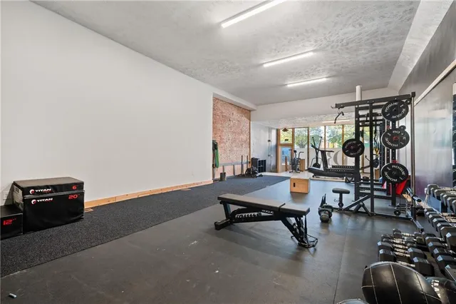 a gym hall with exercise machine