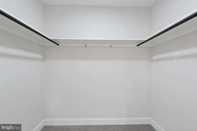 a view of small space with racks on the wall