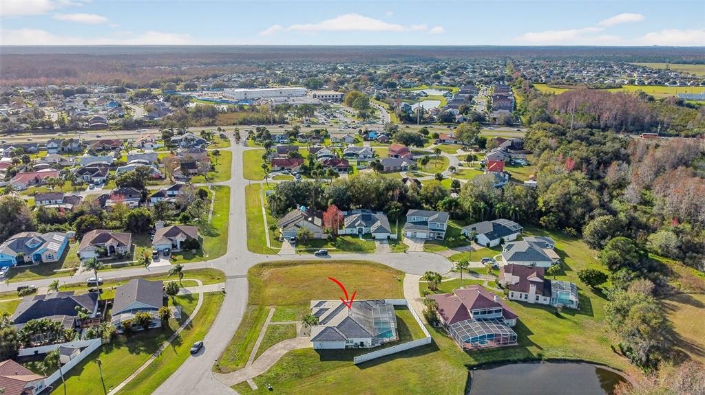 4995 Brook Road Kissimmee, FL 34758 - Photo 39 of 46 an aerial view of a swimming pool patio and mountain view