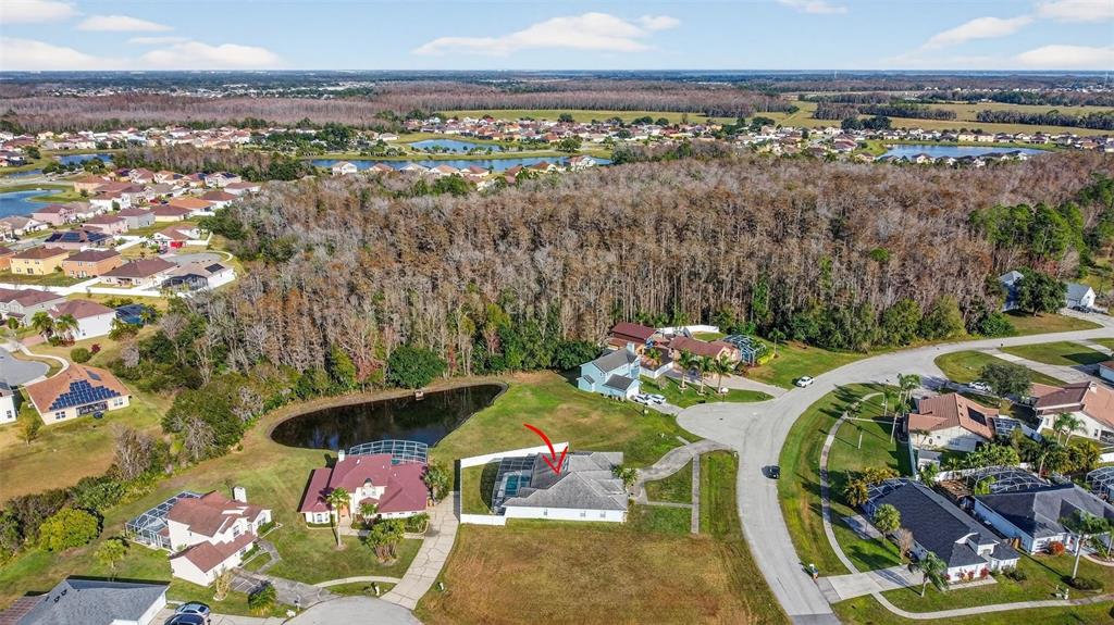 4995 Brook Road Kissimmee, FL 34758 - Photo 43 of 46 an aerial view of a swimming pool with a yard