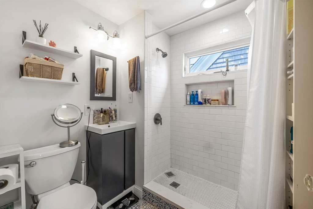 151 Magazine Street, Unit 3 Cambridge, MA 02139 - Photo 22 of 26 a bathroom with a toilet sink shower and mirror