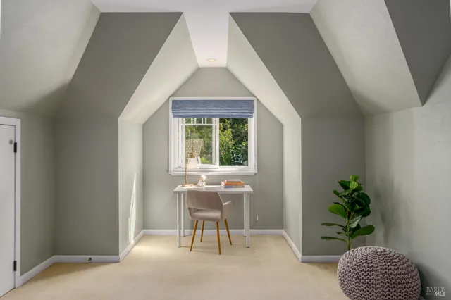 a room with furniture and a potted plant