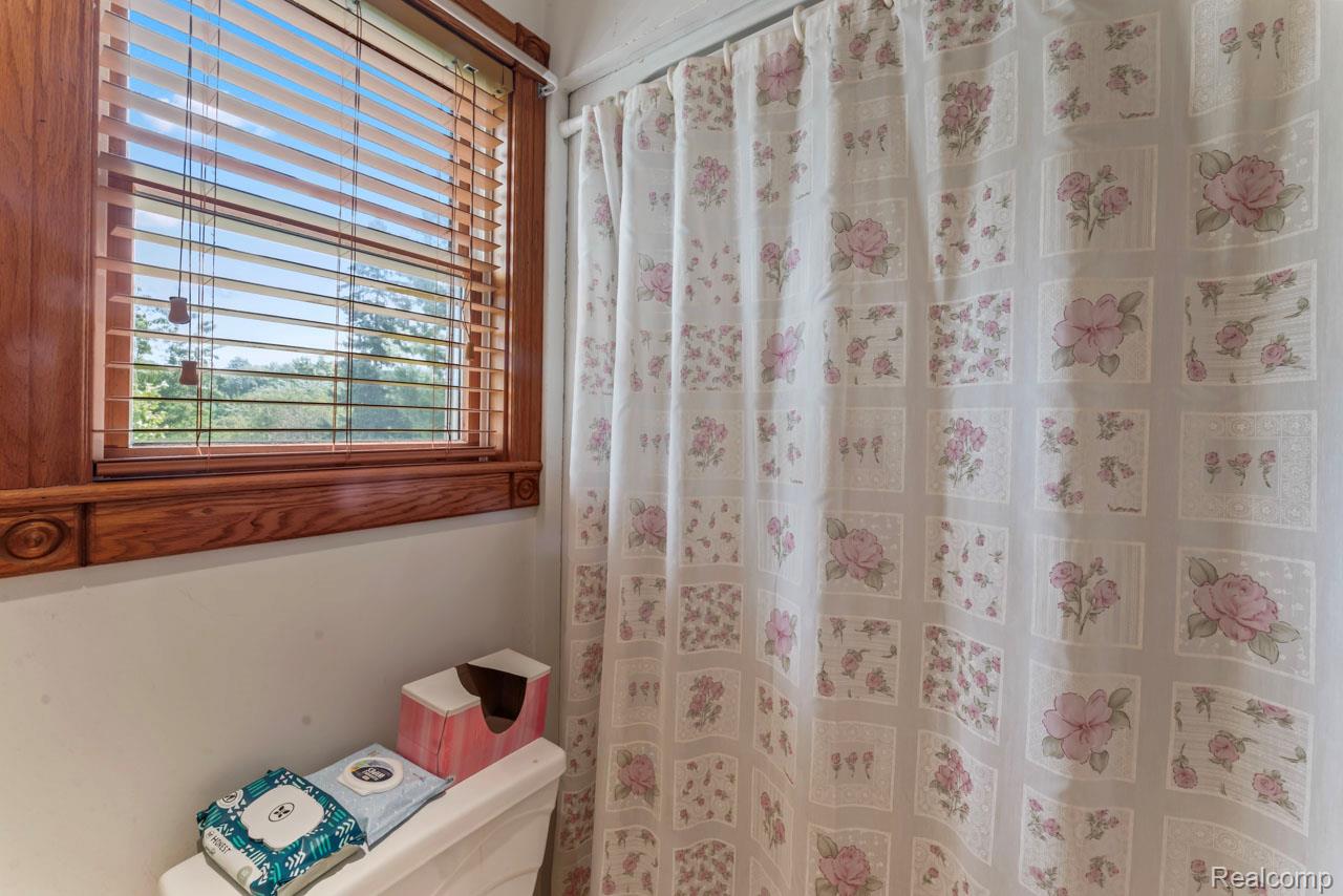 1591 Baldwin Road Lapeer, MI 48446 - Photo 23 of 46 Bathroom featuring toilet and a shower with curtain