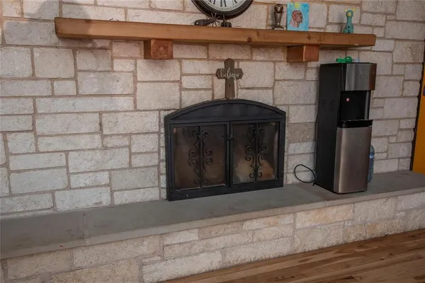 a view of a fireplace