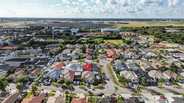 an aerial view of multiple house