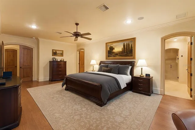 a view of a lake with a house